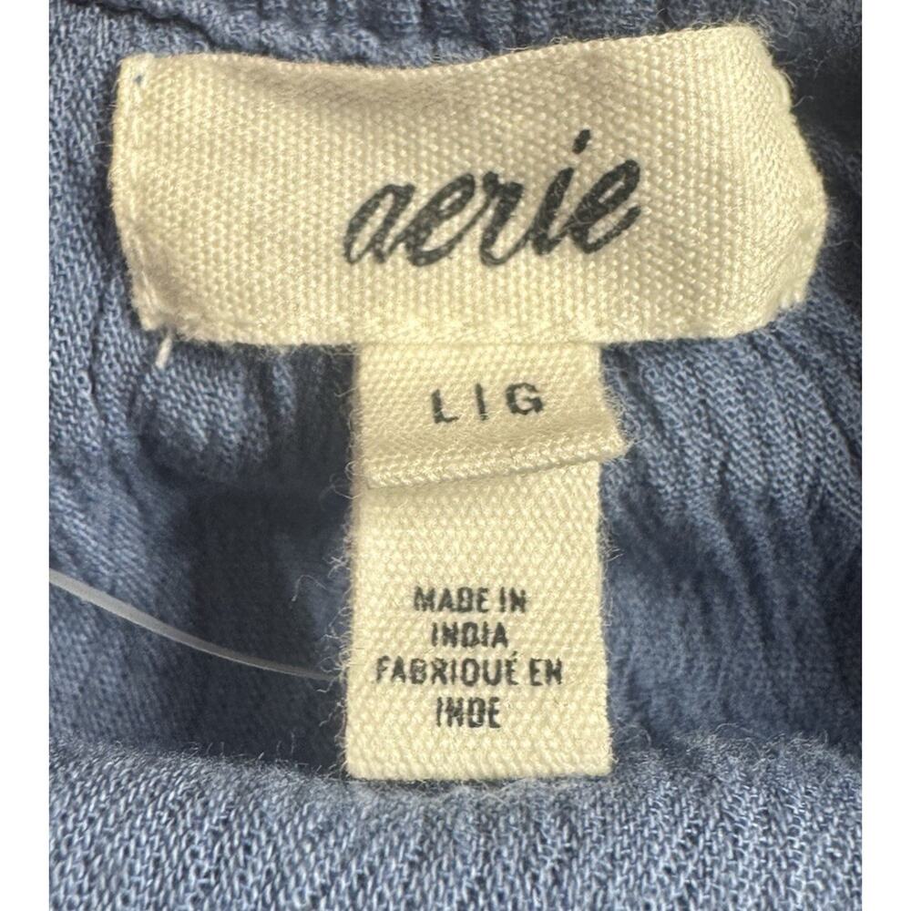 Aerie Maxi Skirt Women’s Size Large Tiered Skirt Relaxed Pull-On Blue NWT - Picture 9 of 12